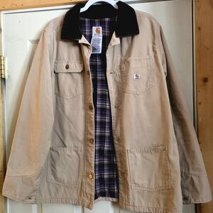 Carhartt Tan Jacket with Black Collar